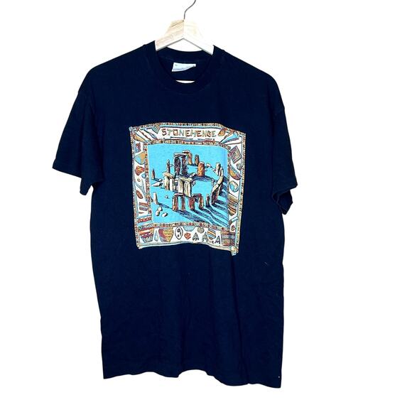 Vintage 90s Stone Henge Single Stitch T-Shirt - Picture 1 of 7